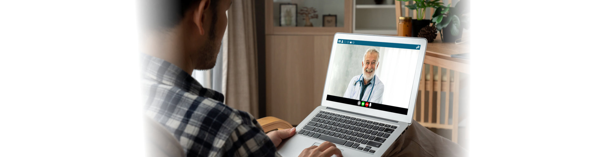 Doctor video call online by modish telemedicine software application for virtual meeting with patient